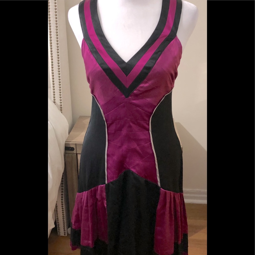 Bebe Medium black and purple dress